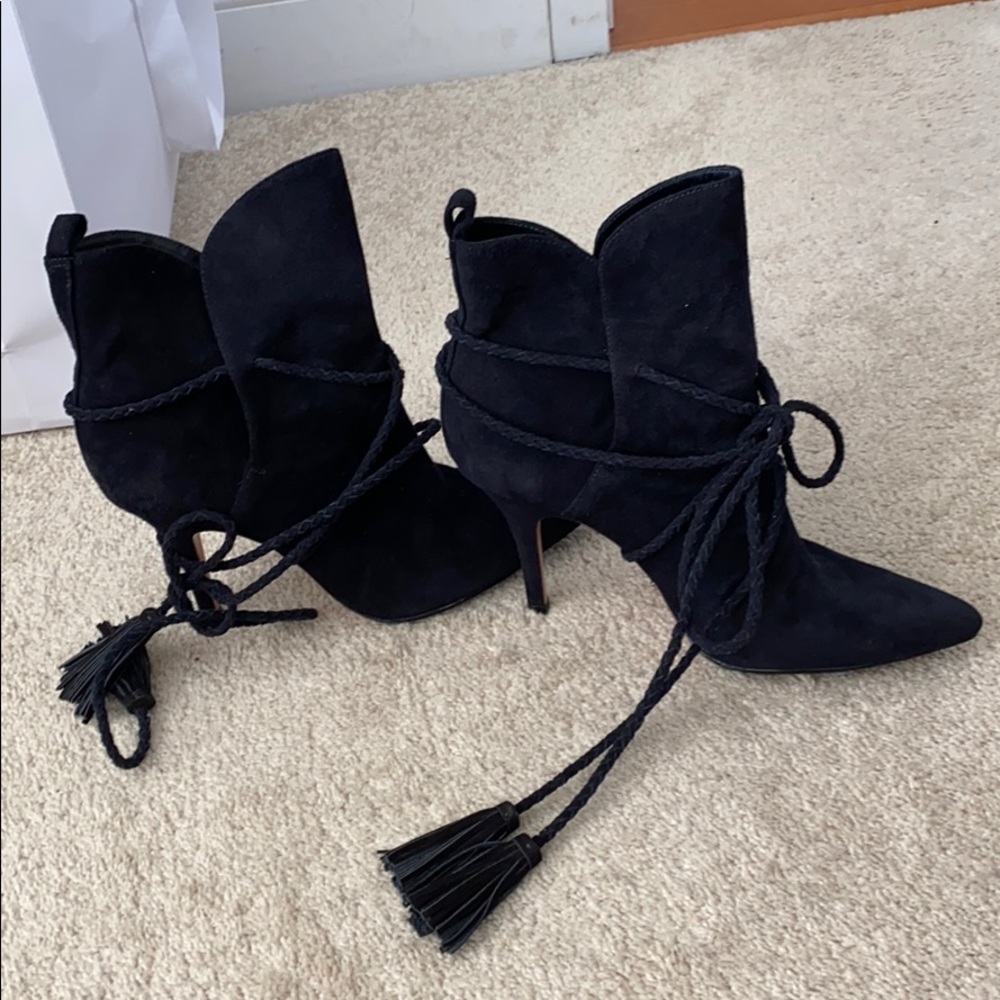 Schutz black suede boots size 9